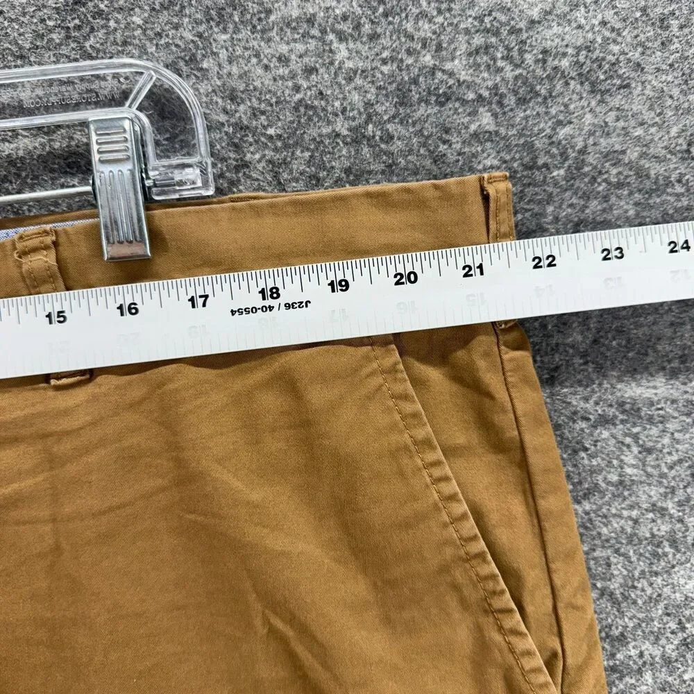 Tommy Hilfiger Shorts Men 40 Brown High Rise Chino Flat Front Cotton Pockets